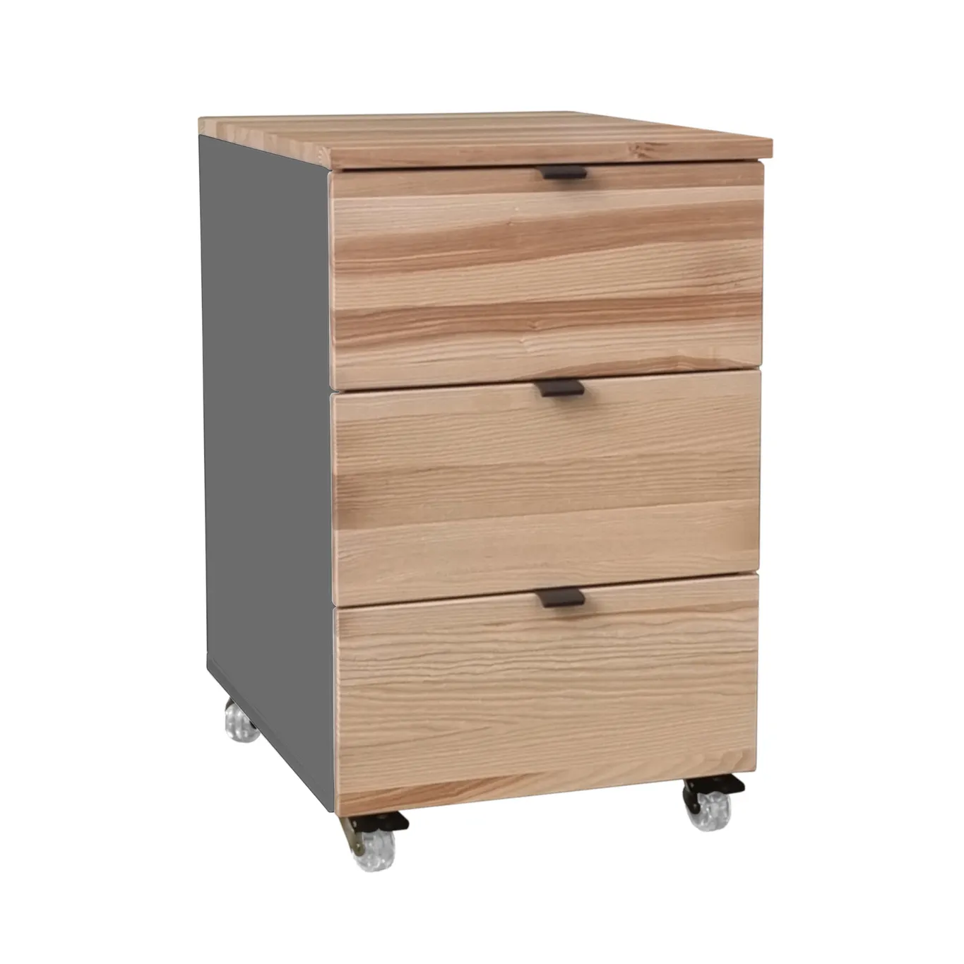Kontenerek pod biurko z szufladami LUKA na kółkach 41x50 ciemnoszary/naturalny jesion Meble, Szuflada, Szafka, Skrzynka pocztowa