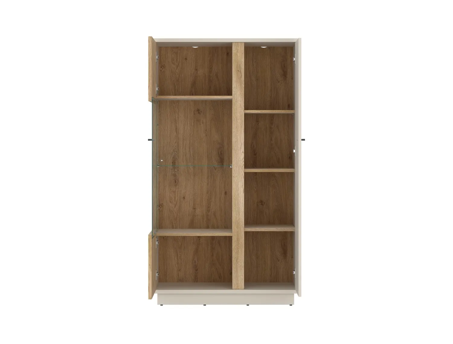 Witryna 2-drzwiowa szklana MOSANO 87x158 kaszmir/dąb cremona - 6000000021313