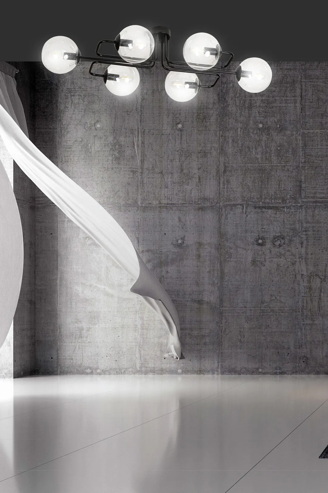 Lampa sufitowa BRENDI 6 czarny transparentny — zdjęcie 4