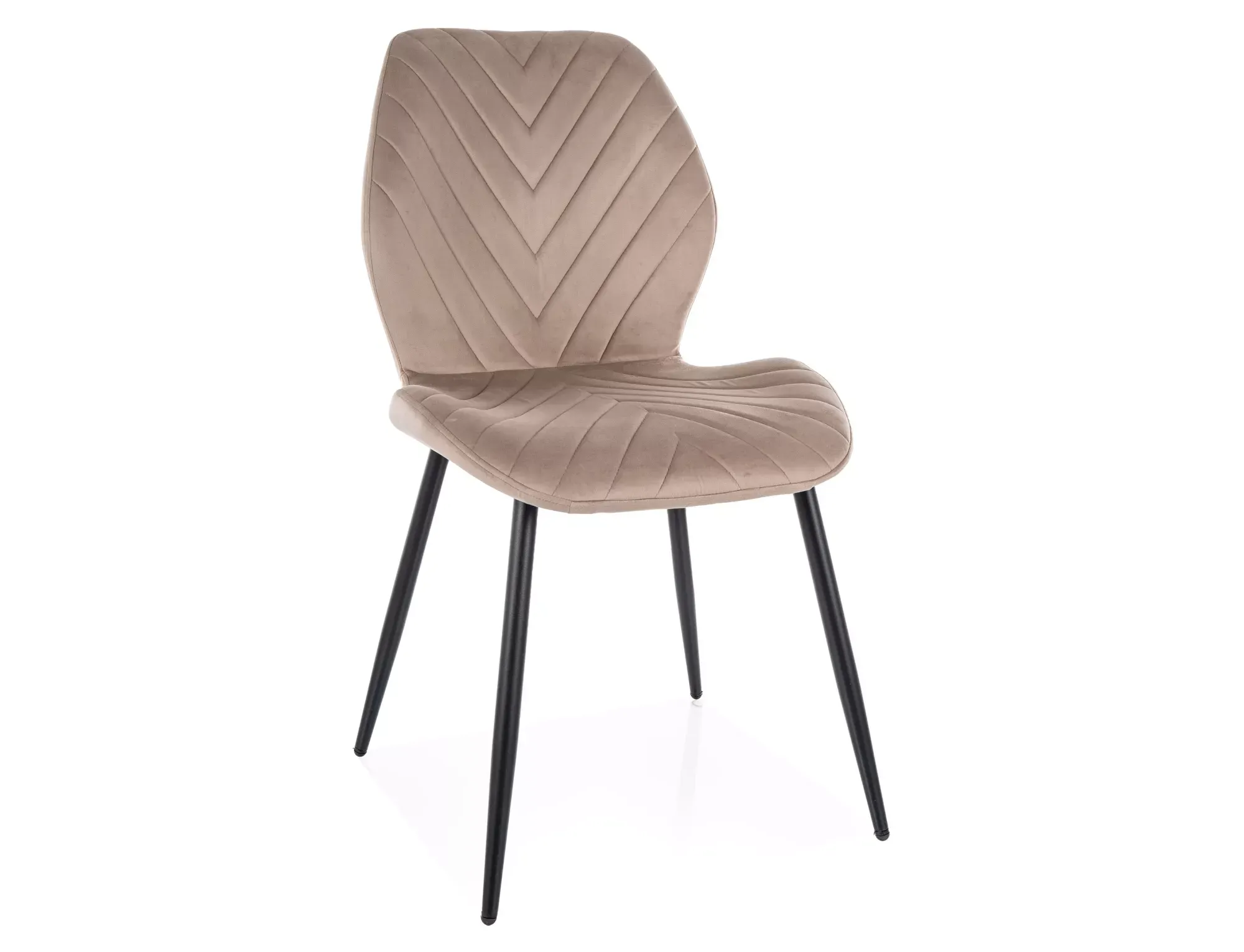 Krzesło tapicerowane MIKE VELVET pikowane ciemnobeżowe/czarne nogi Krzesło tapicerowane MIKE VELVET pikowane ciemnobeżowe/czarne nogi