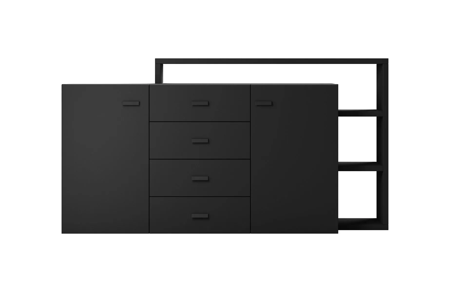 Komoda BOTA 27 z nadstawką czarna 180x98x37cm