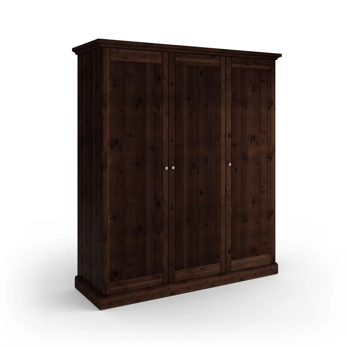 Szafa 3-drzwiowa drewniana ROSELLA 212x188 sosna ciemny brąz Meble, Szafa, Szafka