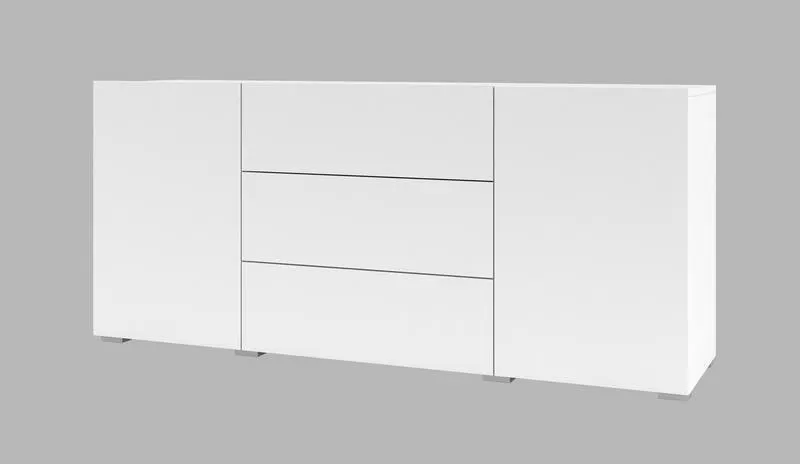 Komoda 2-drzwiowa z szufladami AVA stojąca/wisząca 140 cm biała