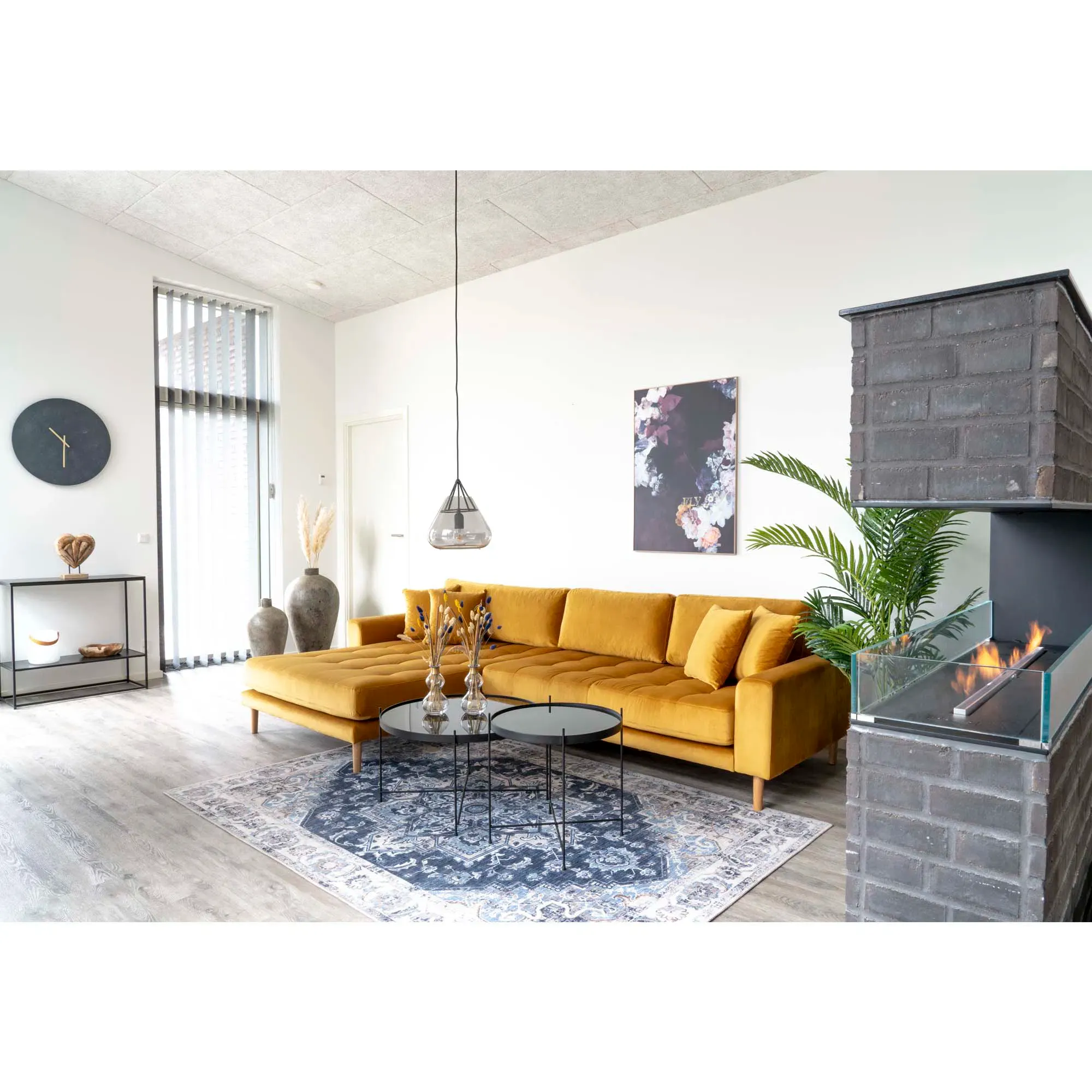 Narożnik wypoczynkowy LIDO lewostronny 92-170 Sz290cm - musztardowy, naturalny - 1301194