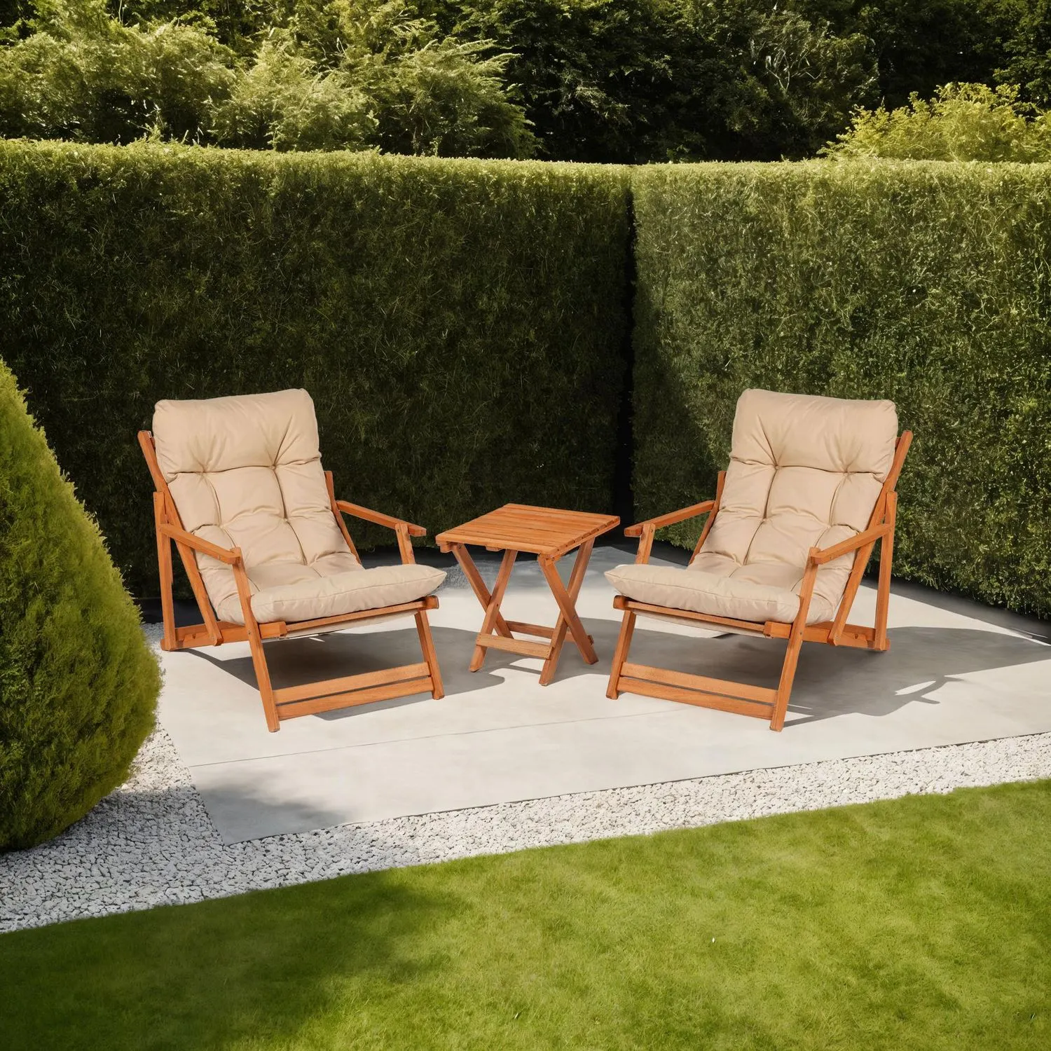 Zestaw ogrodowy 3-częściowy MY007 2 krzesła + stolik (40x40cm) kremowy brązowy - ASI_644MYD1107