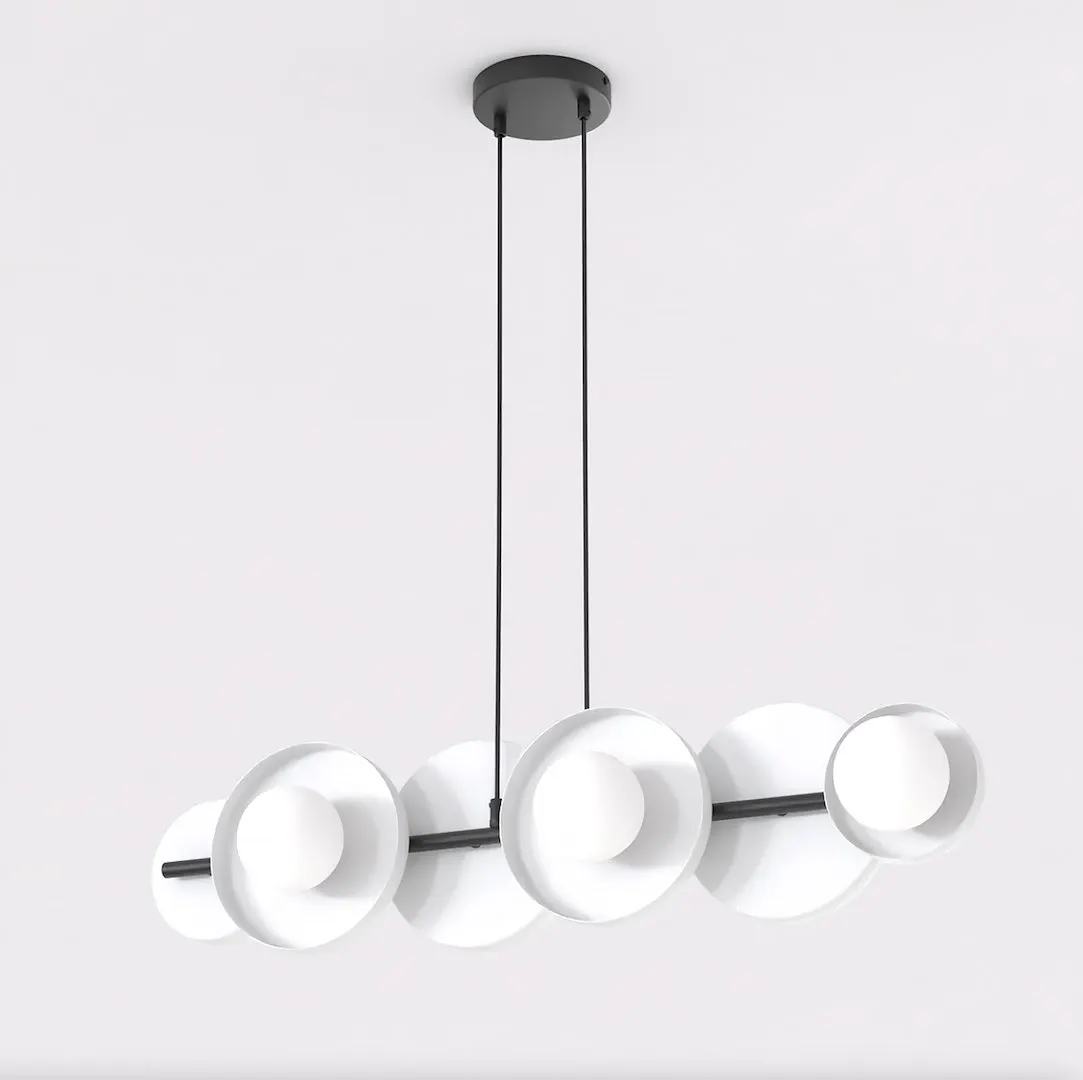 Lampa wisząca metalowa MODEL 6 biała - 1487/6