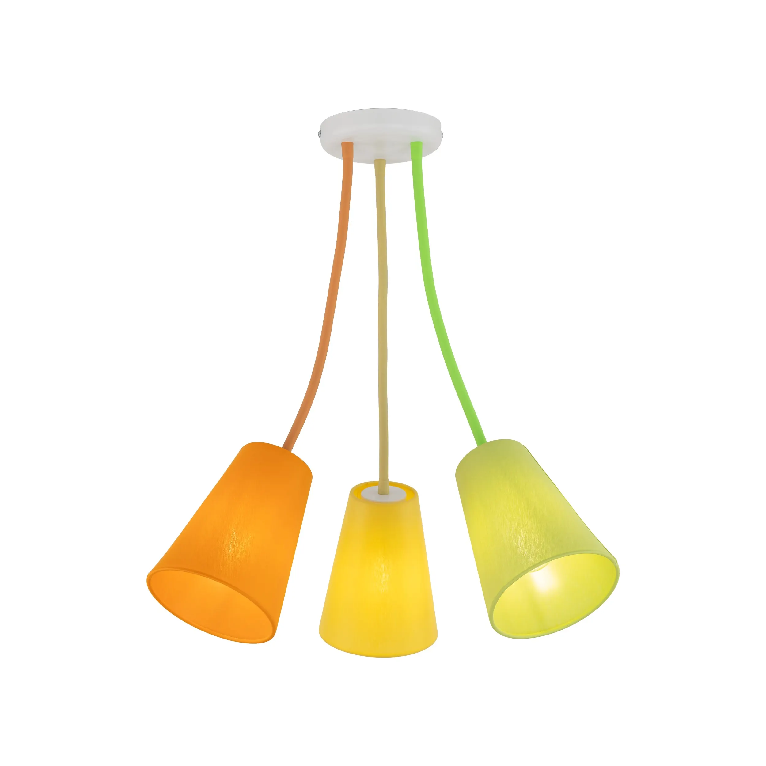 Lampa sufitowa WIRE COLOUR wielokolorowa pomarańczowa żółta zielona na białej podstawie 70x50cm - TK_2106