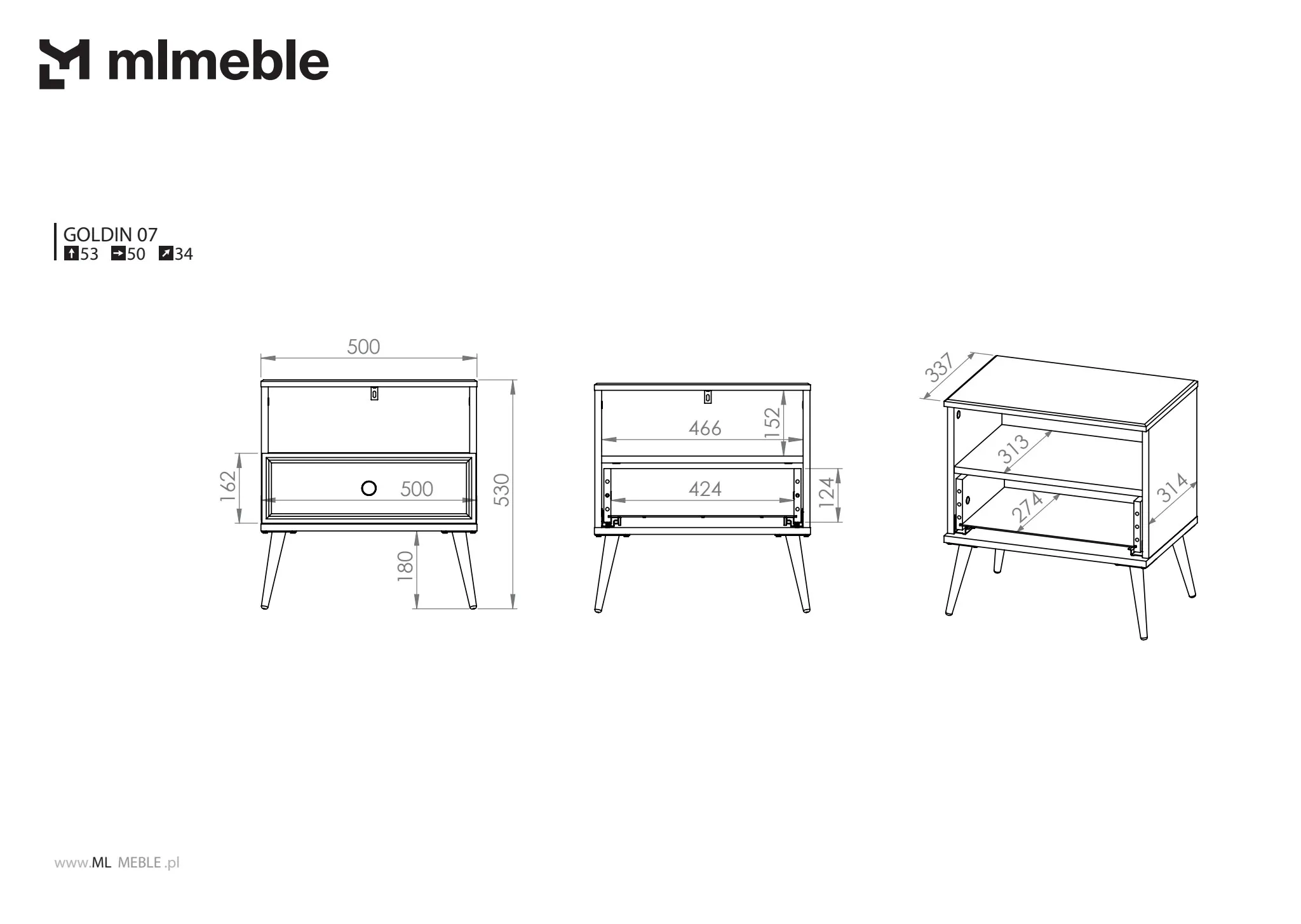 37520-szafka-nocnakontenerek-goldin-07-bialy-polysk-na-zlotych-nogach-ml-meble image