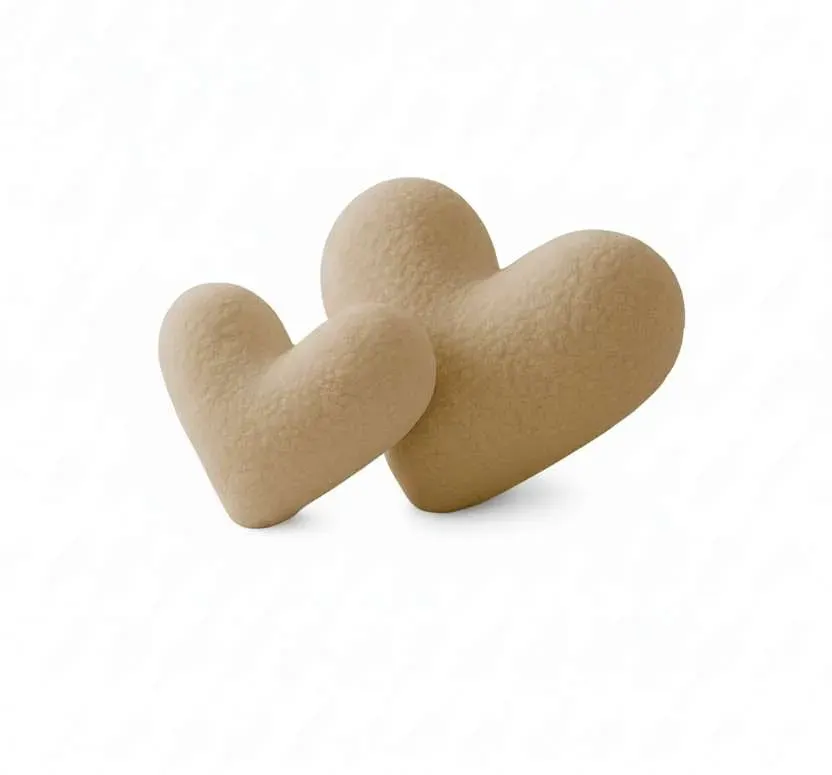 Poduszka serce TEDDY KALP BIG 42x45x12 beżowa - ASI_150CRG1159