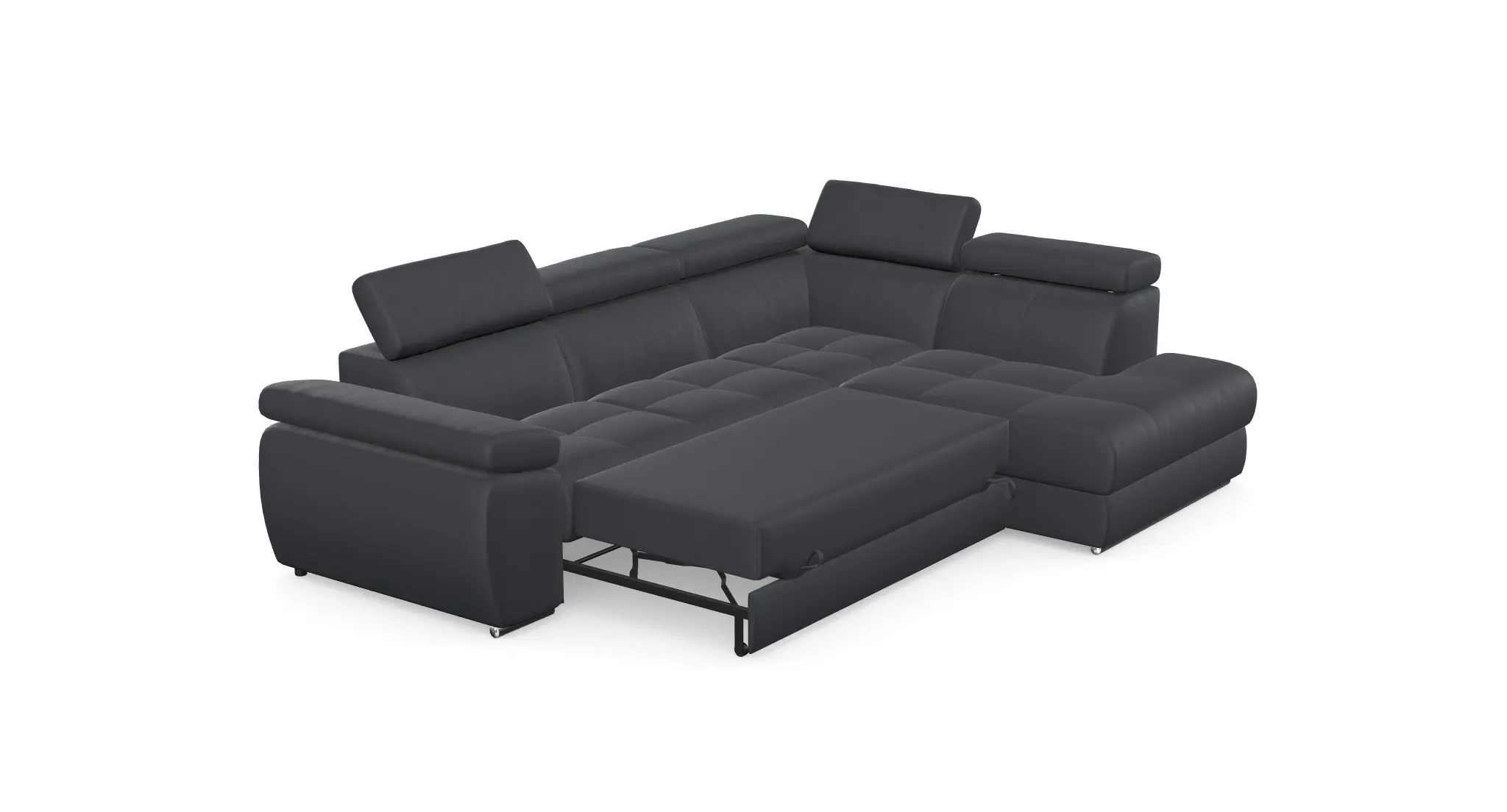 Narożnik z funkcją spania LIZBONA II prawostronny- tkanina SOLAR 96 - grafitowy - LIZBONAII_NAR_SOLAR96_P