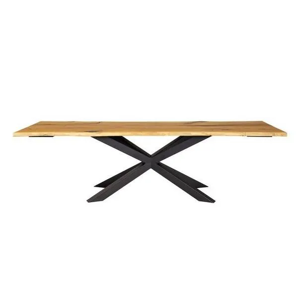 Stół metalowo - dębowy 200(280)x100/4,0 ST389 naturalny DREWMAX - 52626