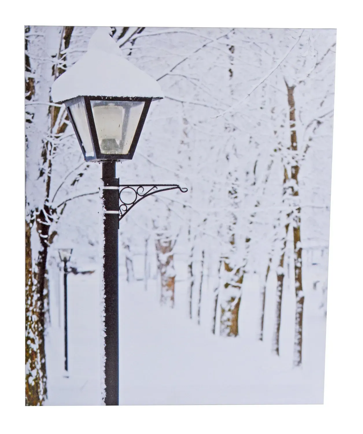 Obraz LATARNIA W ŚNIEGU biały