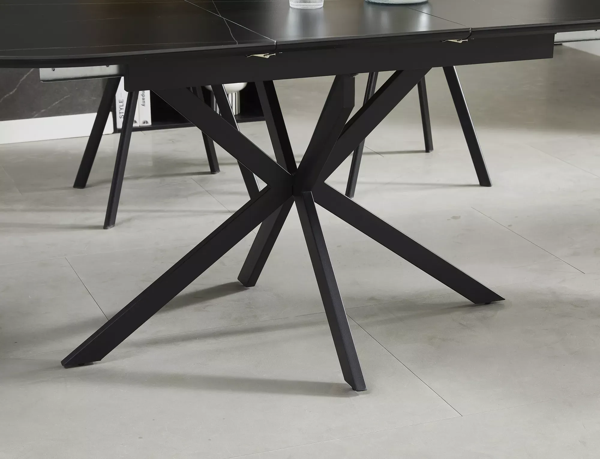 Stół rozkładany GASTON CERAMIC 80x140-180 czarny - GASTONC140