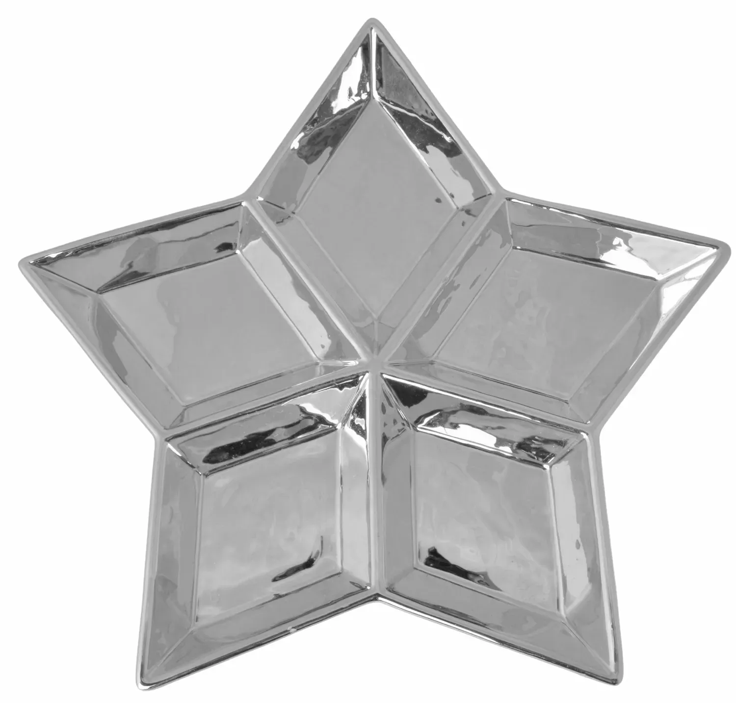 Talerz ceramiczny GWIAZDKA srebrny