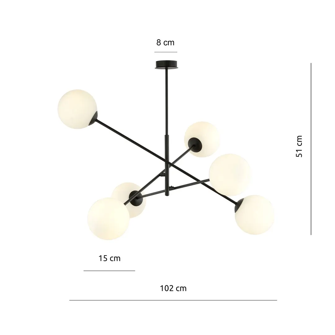 Lampa wisząca LINEAR 6 czarny biały — zdjęcie 7