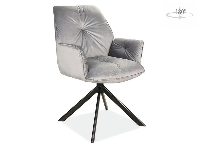 Krzesło BOOGIE II VELVET obrotowe szare SIGNAL Krzesło BOOGIE II VELVET obrotowe szare SIGNAL