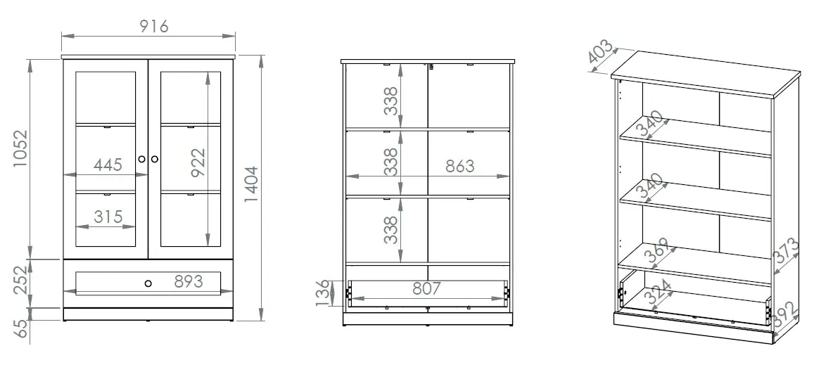 35284-witryna-lille-05-szeroka-biala-z-oswietleniem-ml-meble Witryna LILLE 05 Biały Mat/Dąb Lefkas z oświetleniem ML MEBLE - 1LILL05-001