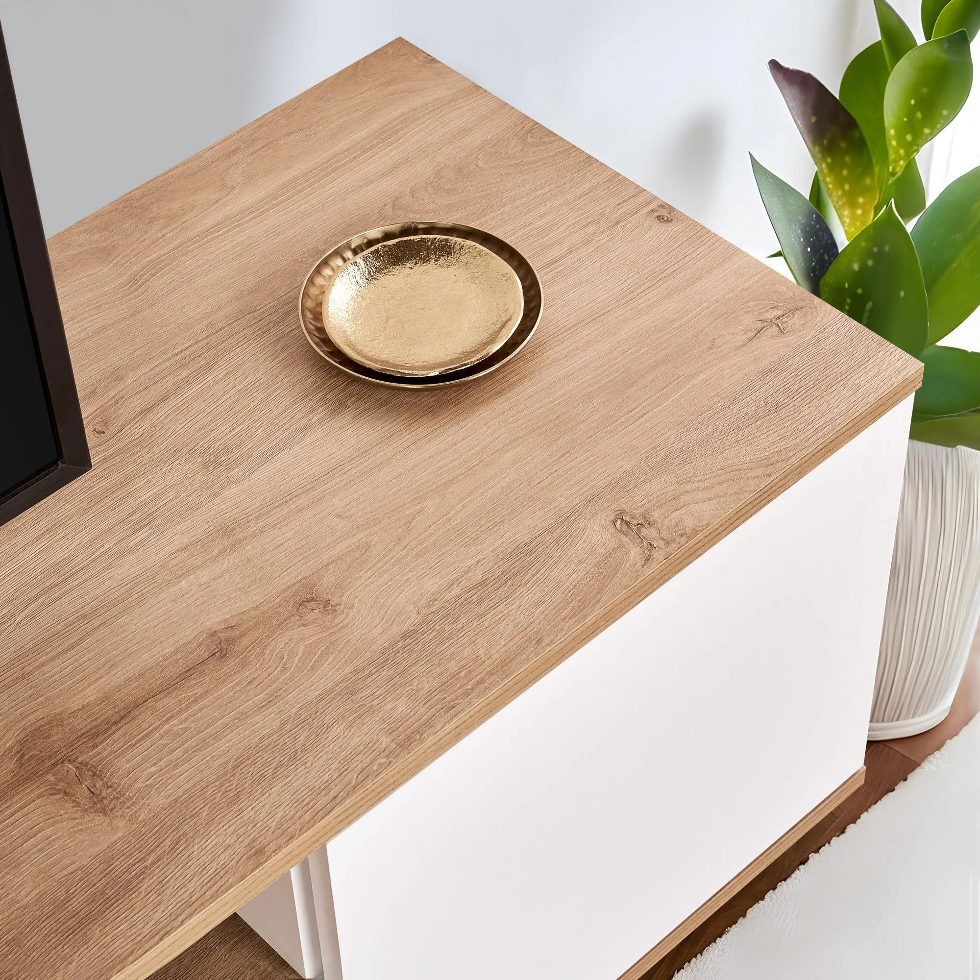 Szafka RTV 3-drzwiowa VERAMONT 180 cm - biały dąb - ASI_353NRD1203