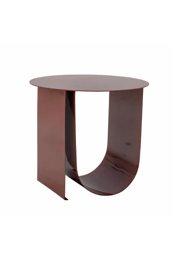 Stolik pomocniczy okrągły CHER 45 cm czerwony - ND_82069411
