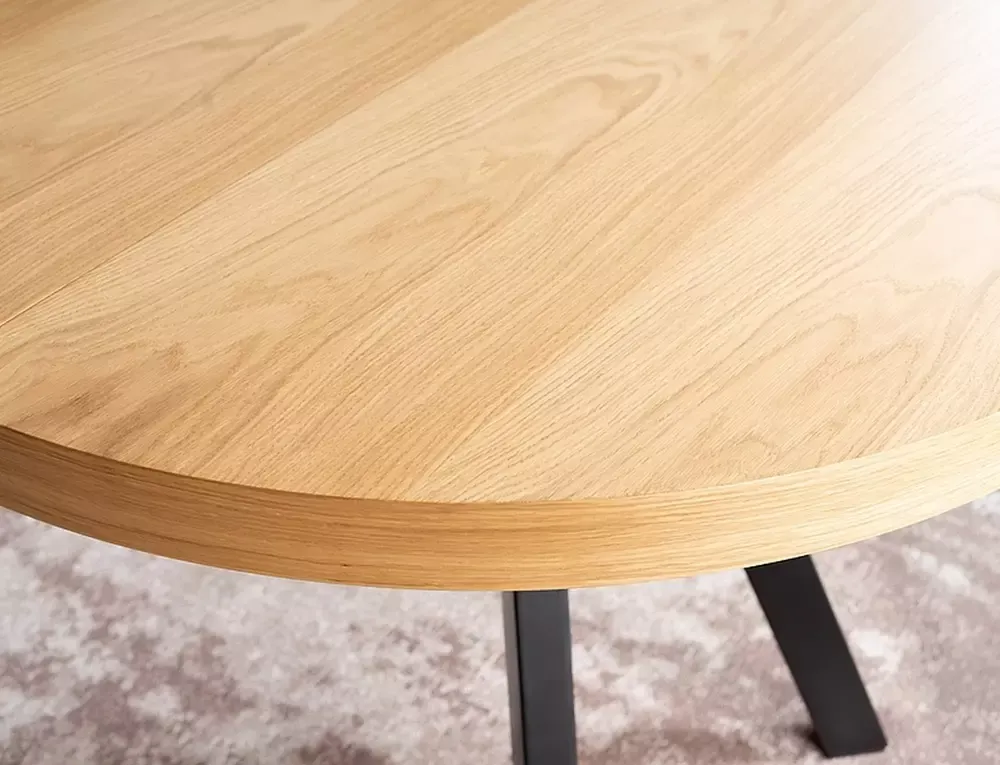 Stół okrągły rozkładany DOMINGO FI100 (150-200-250) dąb, czarny - DOMINGODBFI100