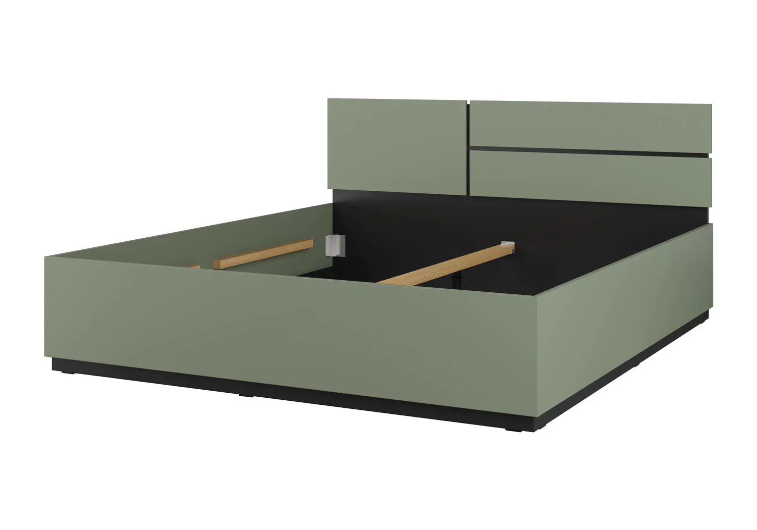 Łóżko z zagłówkiem CROSS S 32 180x200 zielony czarny - 24GWMY32