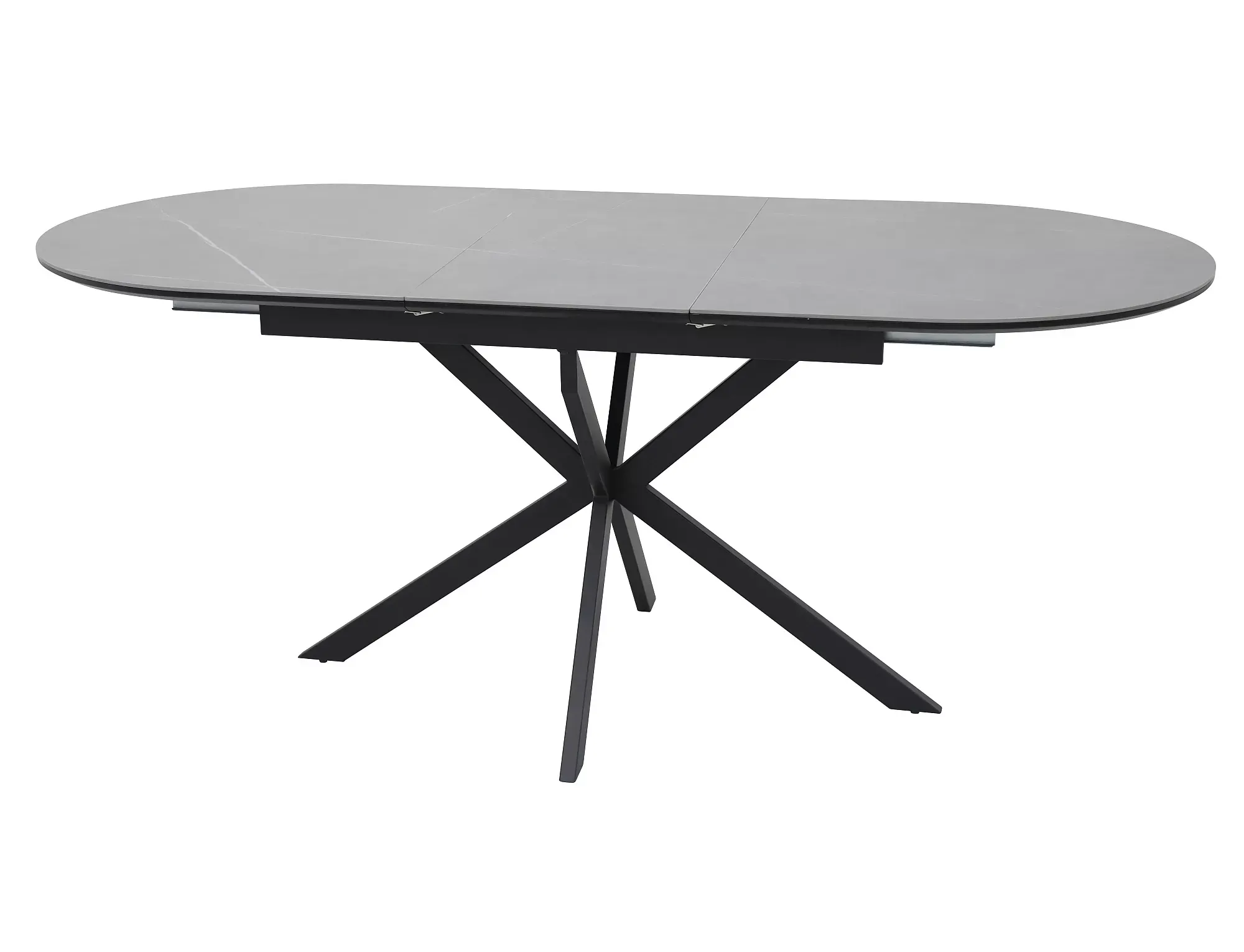 Stół rozkładany owalny GASTON CERAMIC 80x140-180 szaro-czarny