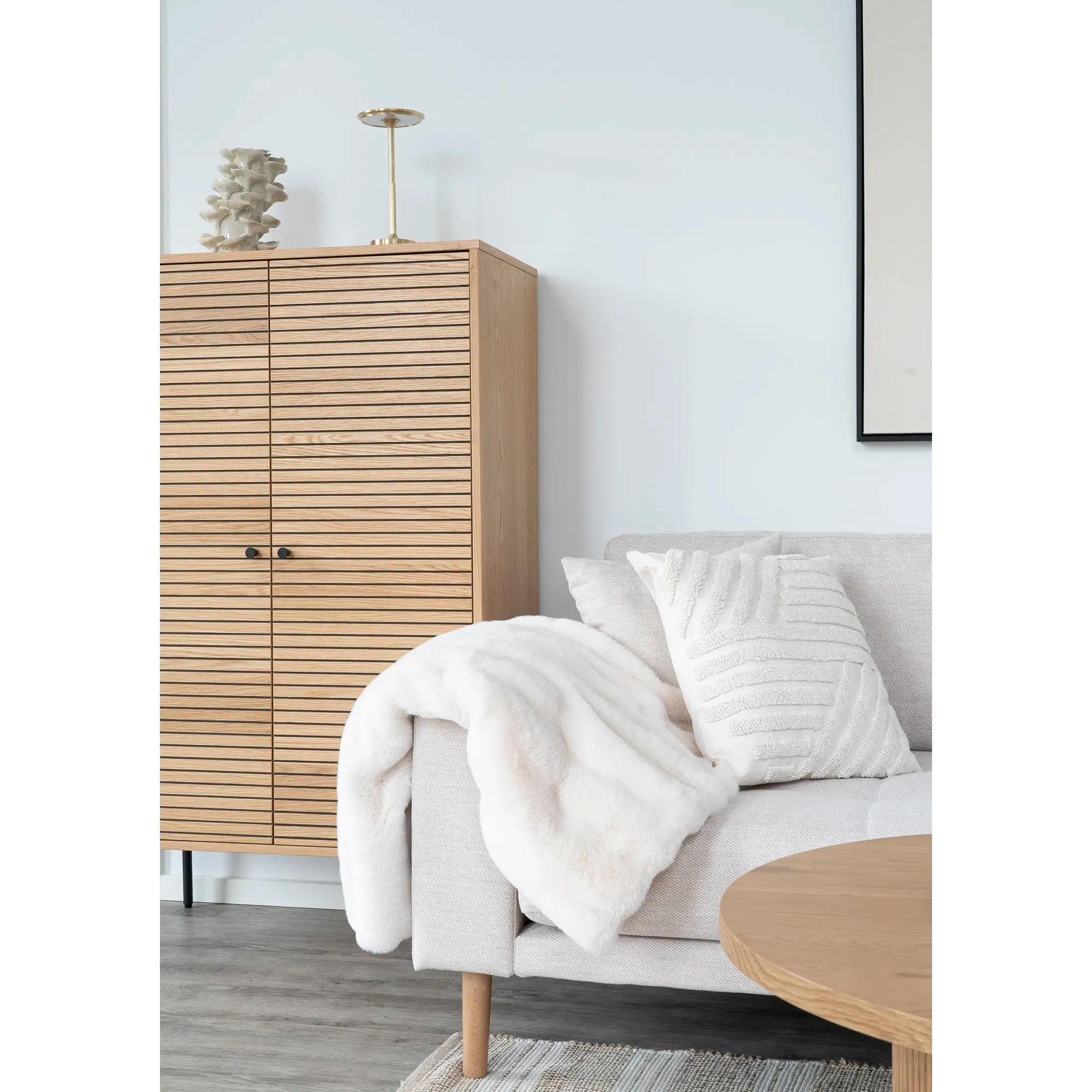 Komoda wysoka 2-drzwiowa KYOTO SZ80 G40 W130 dąb naturalny, czarny - 3002000