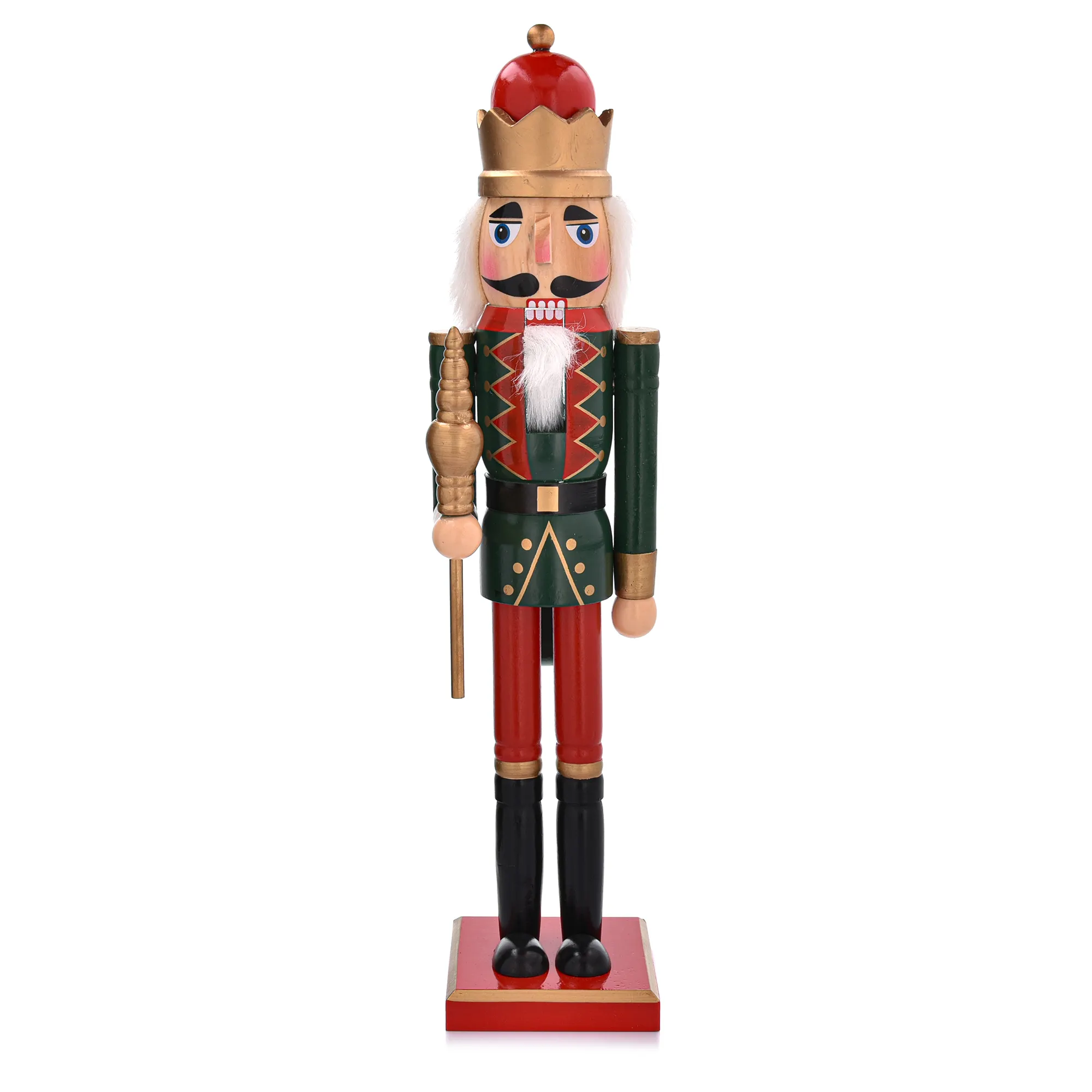 nutcracker, drewniana figurka, czerwona, zielona, dekoracyjny
