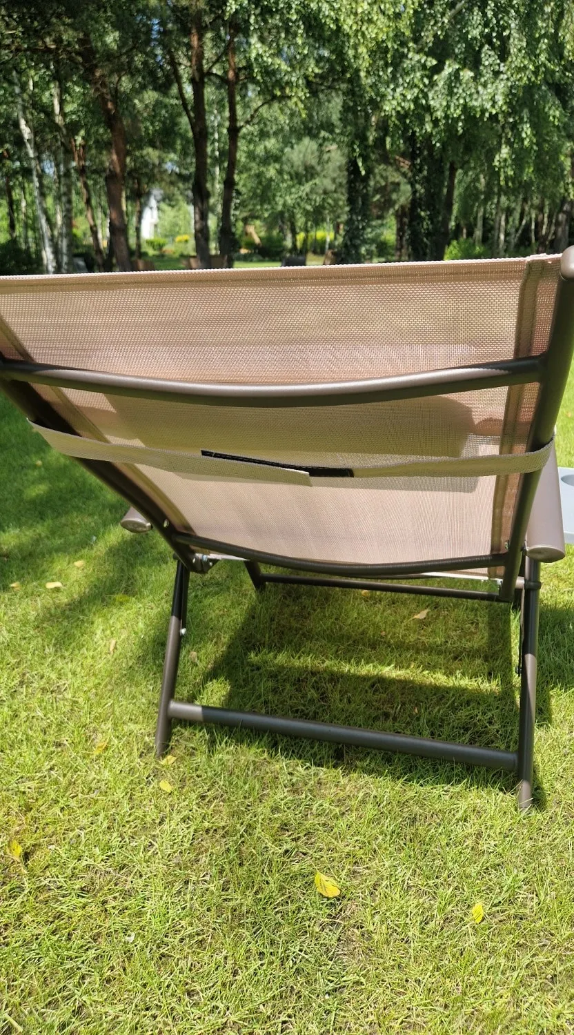 Leżak ogrodowy składany TARDY 182 cm aluminiowy beżowy Zenjoy - TARDY_BEZOWY