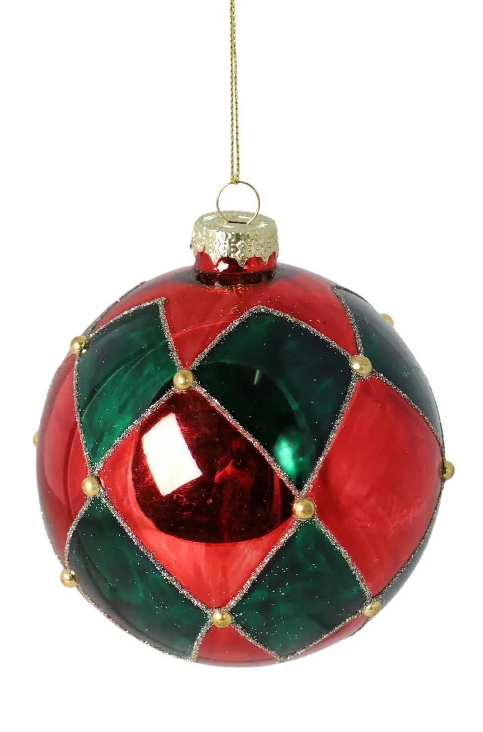Bombka szklana 12 sztuk CZERWONO-ZIELONA mała DISPLAY 4938
