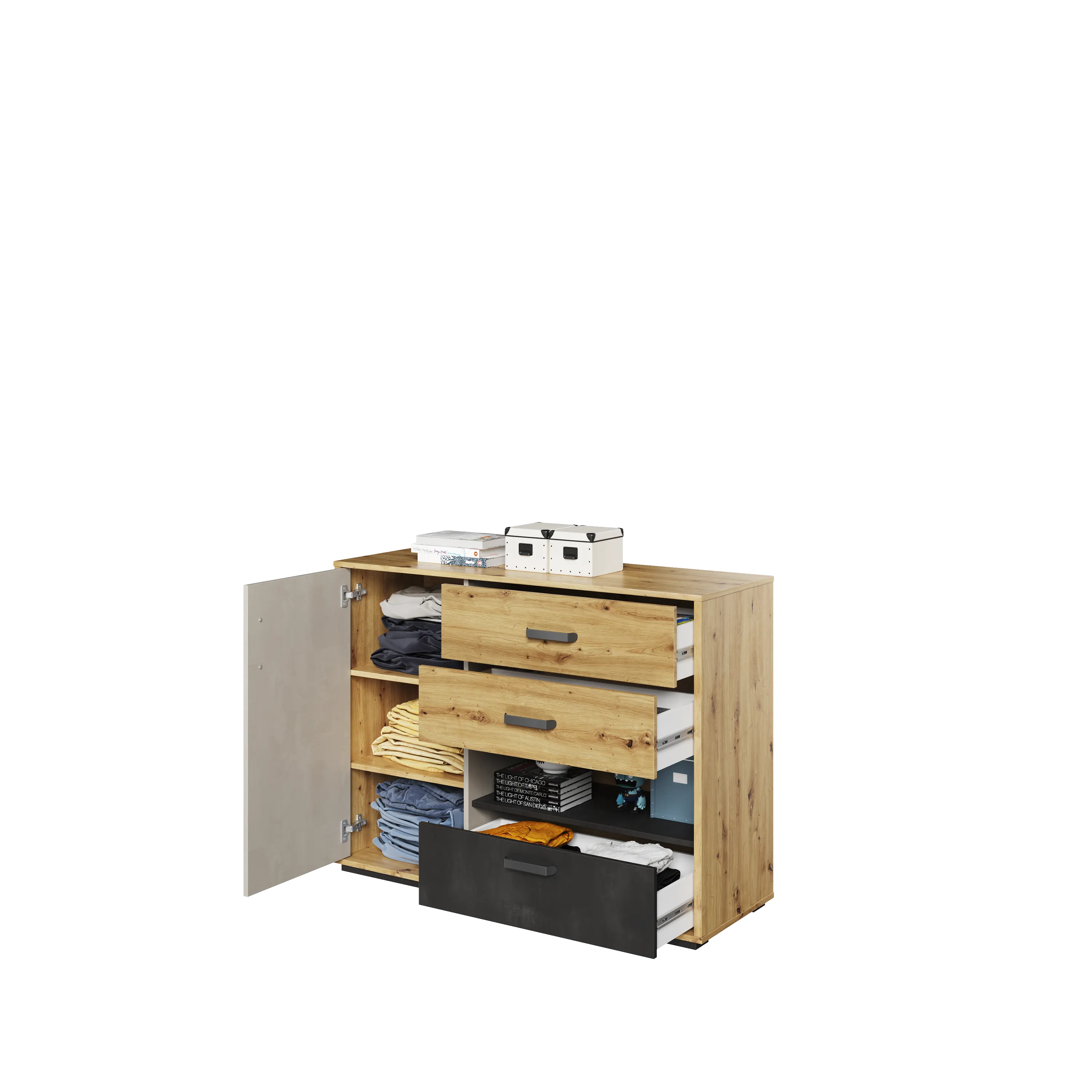 Komoda z szufladami Qubic QB-07 dąb artisan - QB7DAR