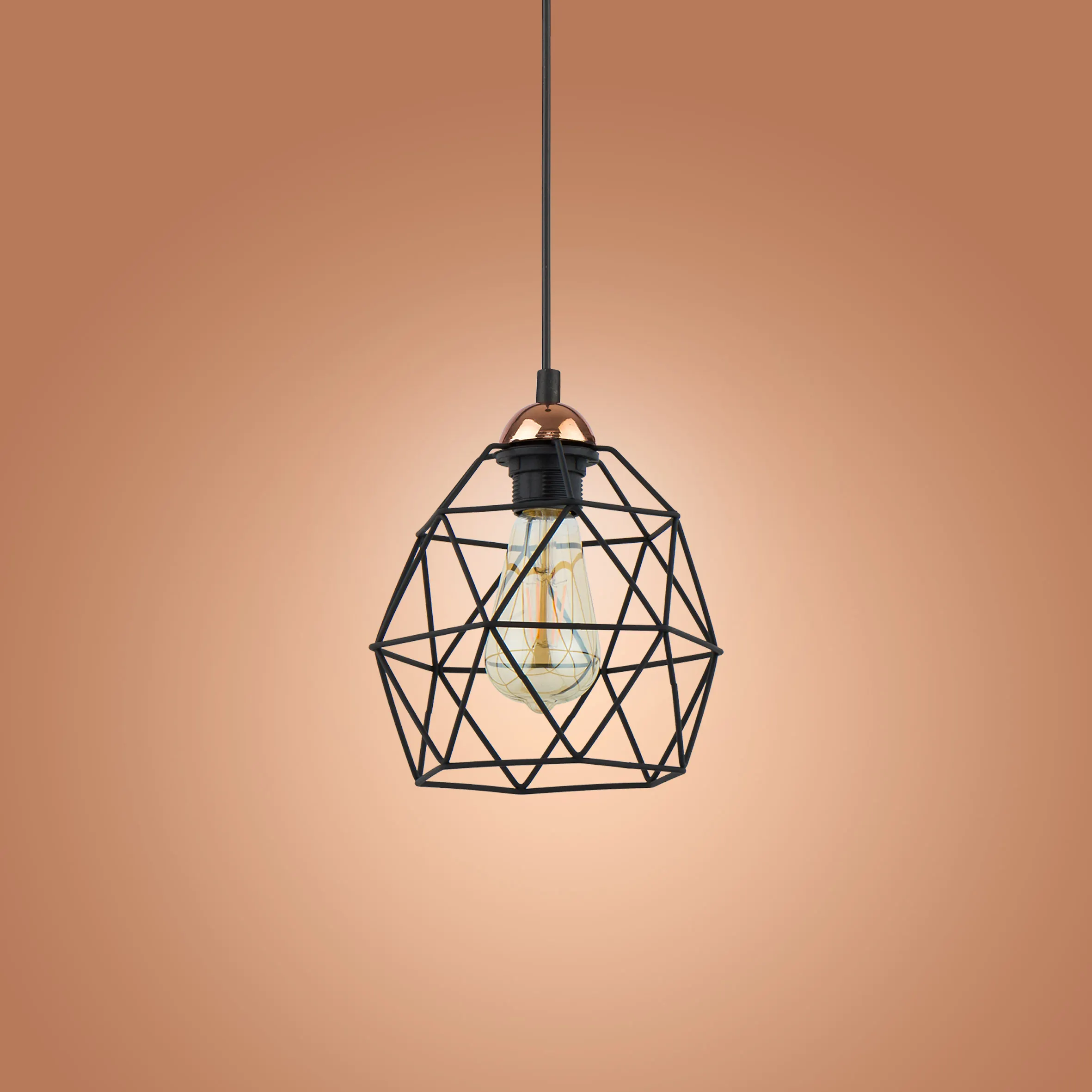 Lampa wisząca GALAXY czarna ze złotym elementem 165x20cm - TK_1638