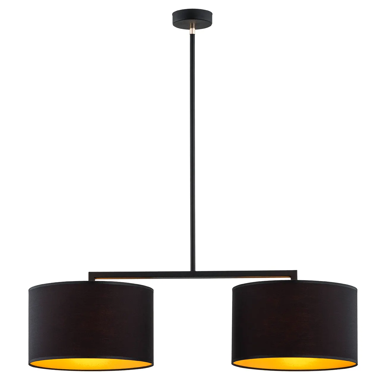 Lampa wisząca KARIN czarna ze złotym środkiem mosiądz 88x80cm