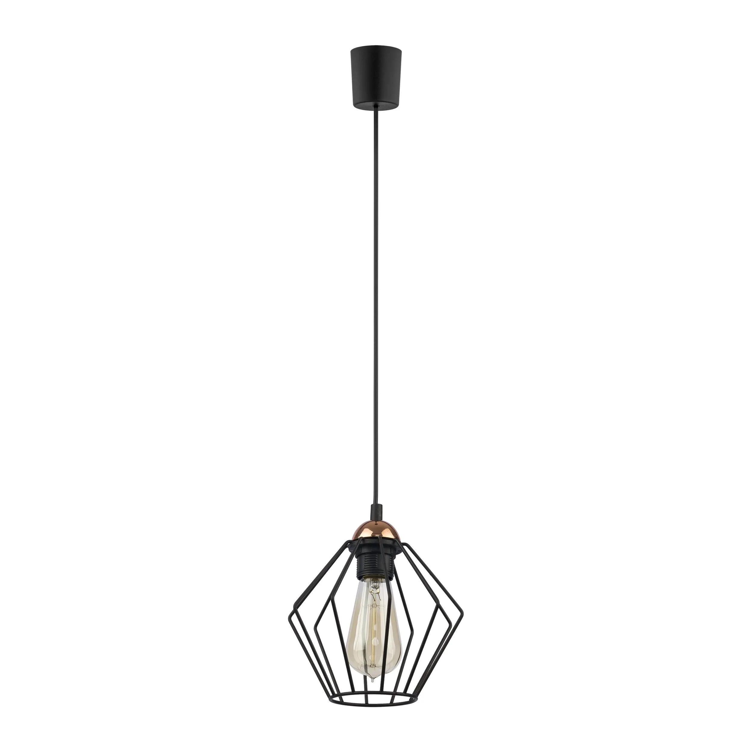 Lampa wisząca GALAXY czarna z miedzianym elementem 165x18cm