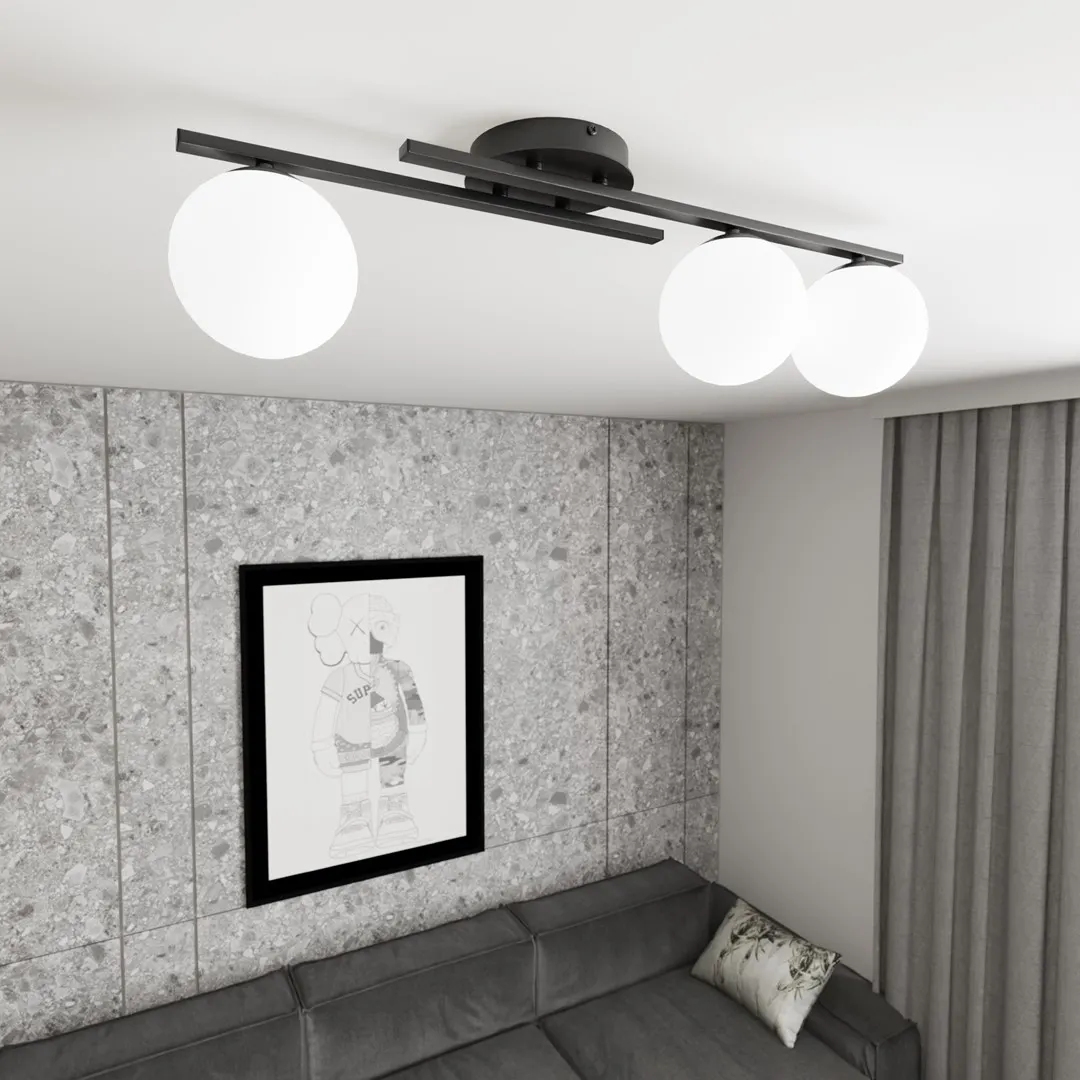 Lampa sufitowa kule KAIRO 3 BL OPAL