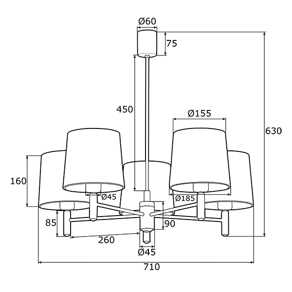 PONTE-PLUS_2105_2106_2107_2145 Żyrandol PONTE PLUS zielony złoty 71x63 cm - 2145