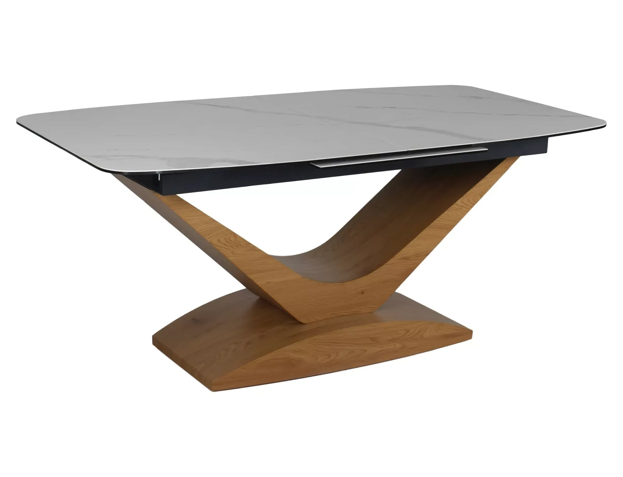 Stół rozkładany DOLCE CERAMIC 95x180(240) biały efekt marmuru stelaż kolor dąb - DOLCEBD180