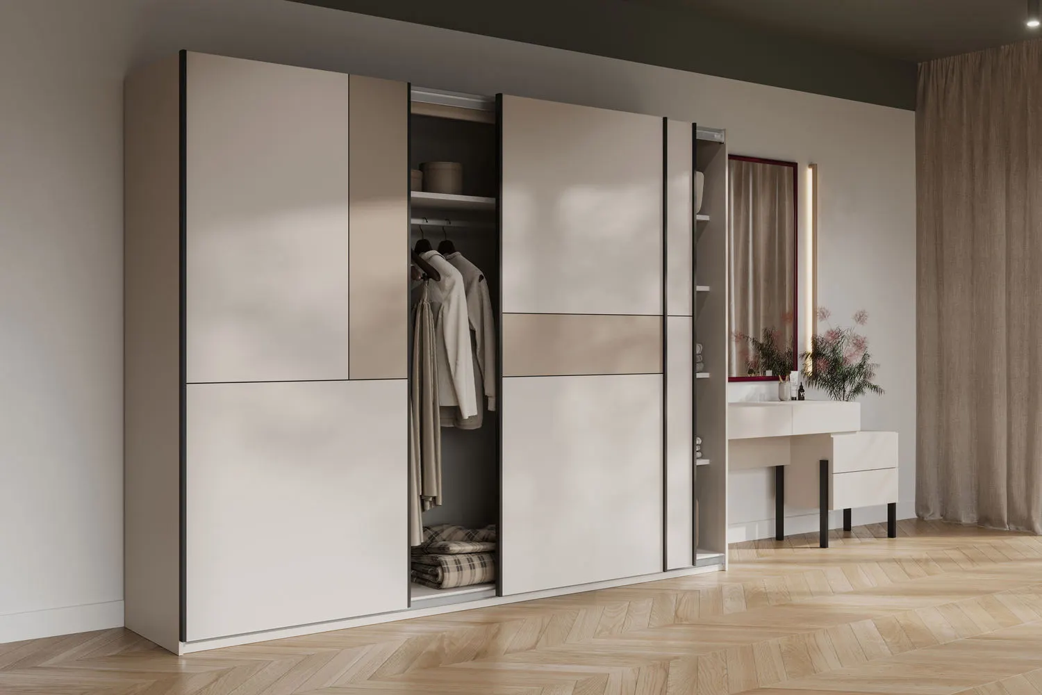 Szafa 3-drzwiowa CUBE drzwi przesuwne 270x210 congo kaszmirowa - 24KCOF69