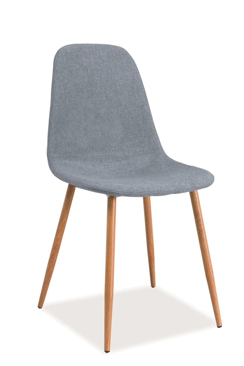 Krzesło tapicerowane FOX szare/metalowe nogi