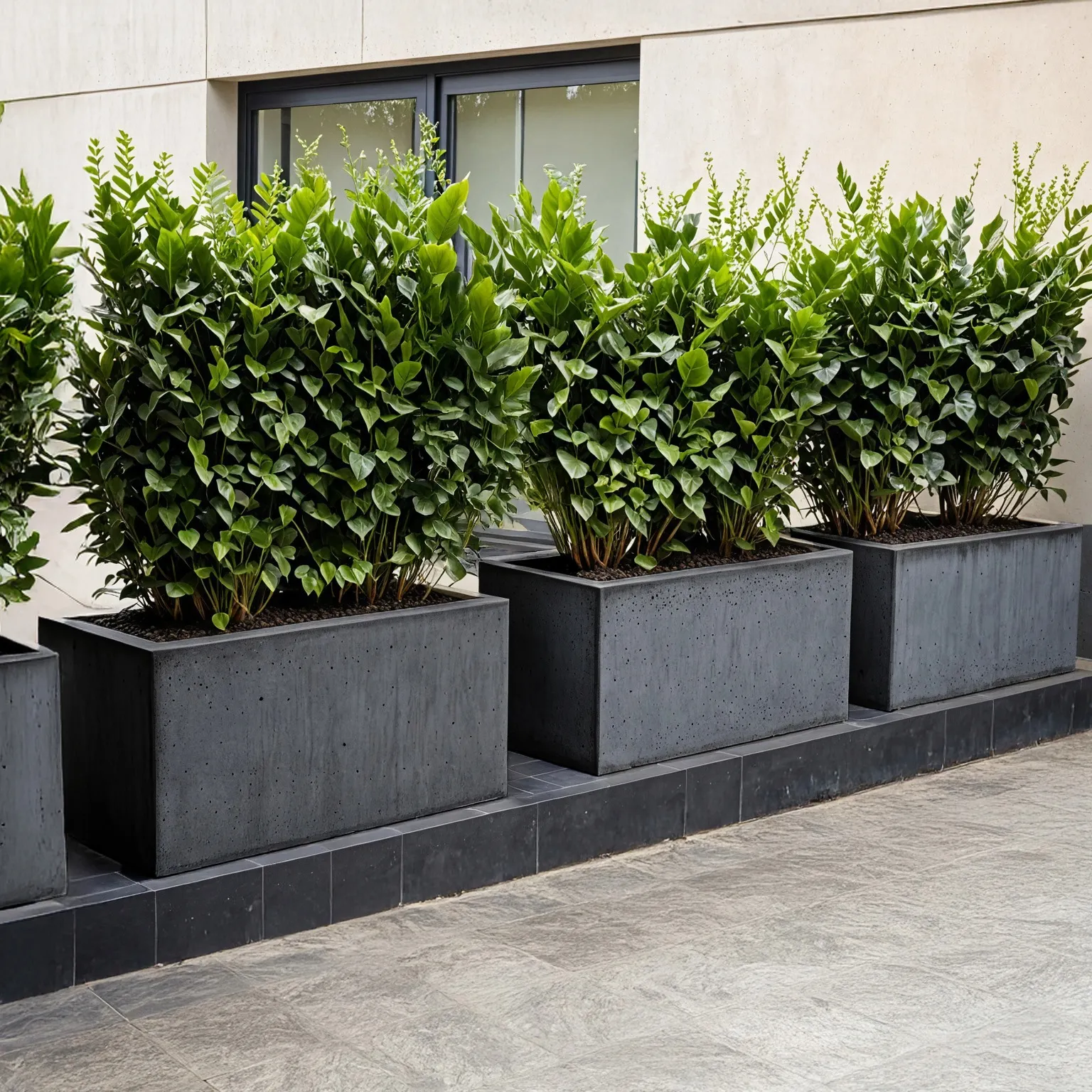 DONICZKA zewnętrzna betonowa SEVRAN 80x30x30 cm antracyt - LD_TZ000551