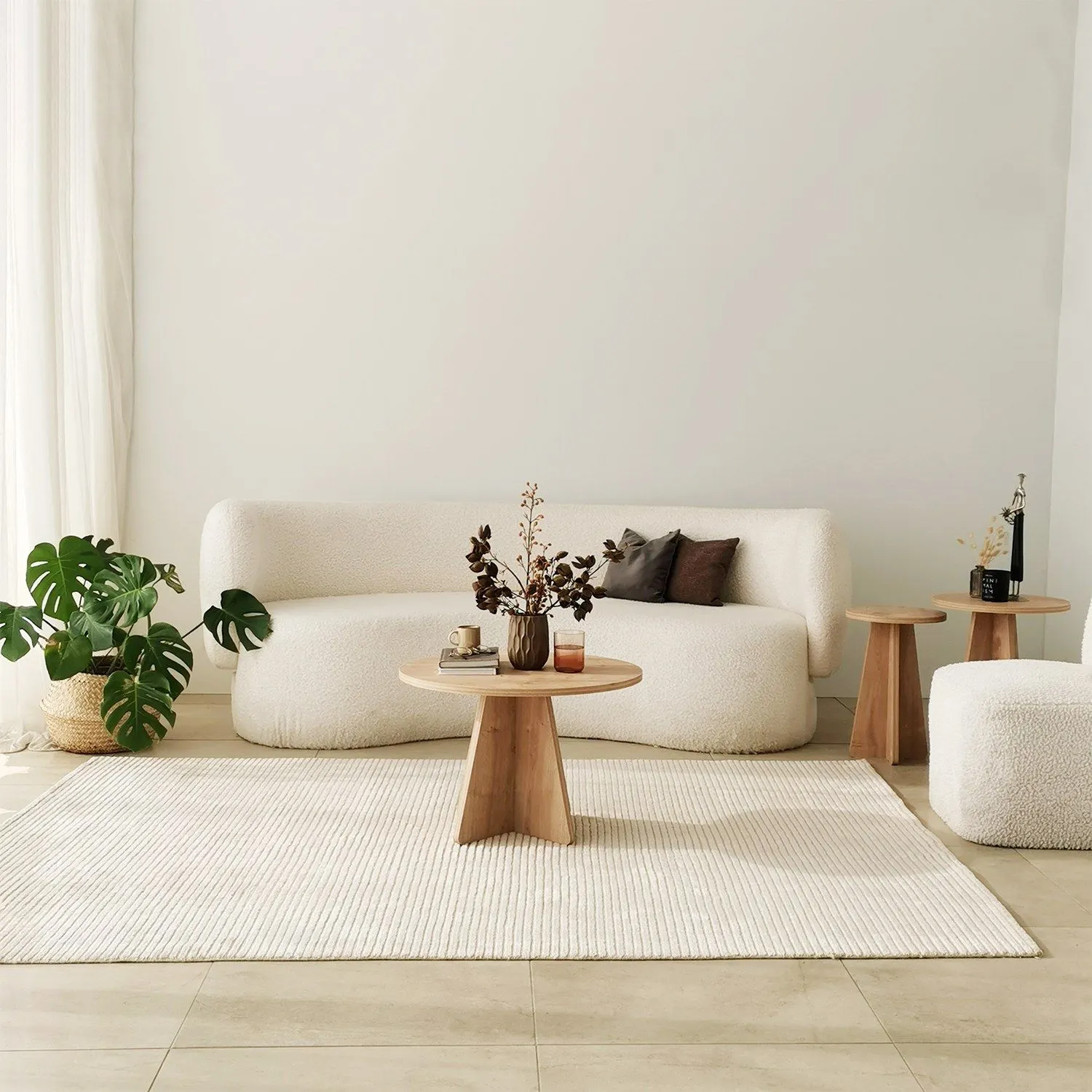 Stolik kawowy okrągły MUSHROOM 60 cm dąb sapphire — zdjęcie 7