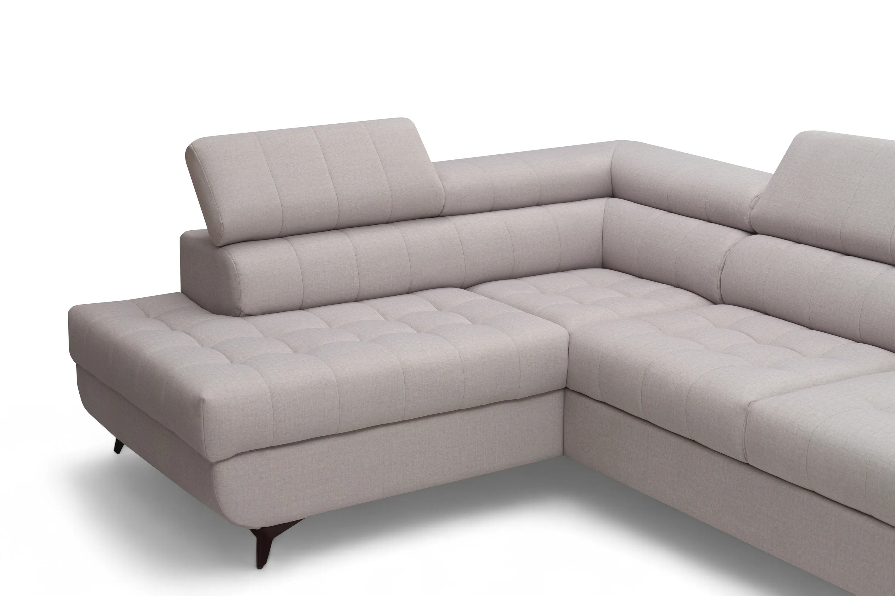 Narożnik lewostronny VALORIS L regulowane zagłówki i podłokietniki tkanina Maya 01 beżowy - B_162434