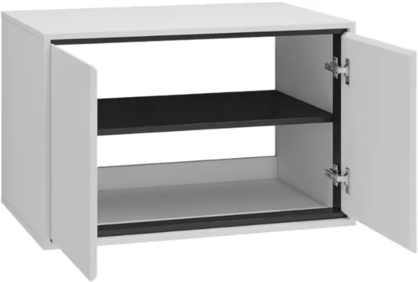 Szafka pod umywalkę IRVINE 2-drzwiowa 80cm - biały połysk, czarny - 309WNP58