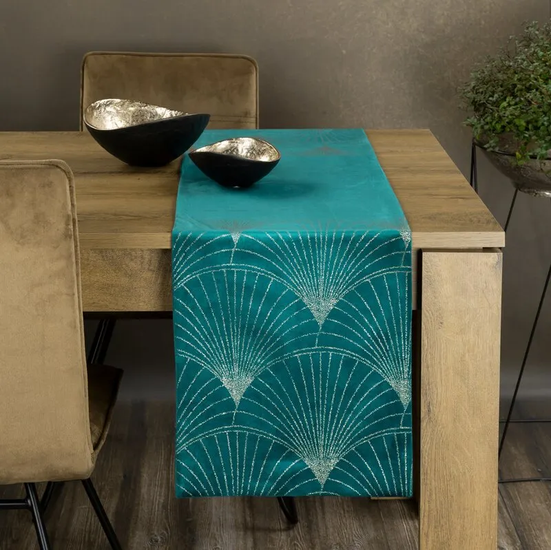 OBRUS BLINK 14 35 X 140 CM CIEMNOTURKUSOWY