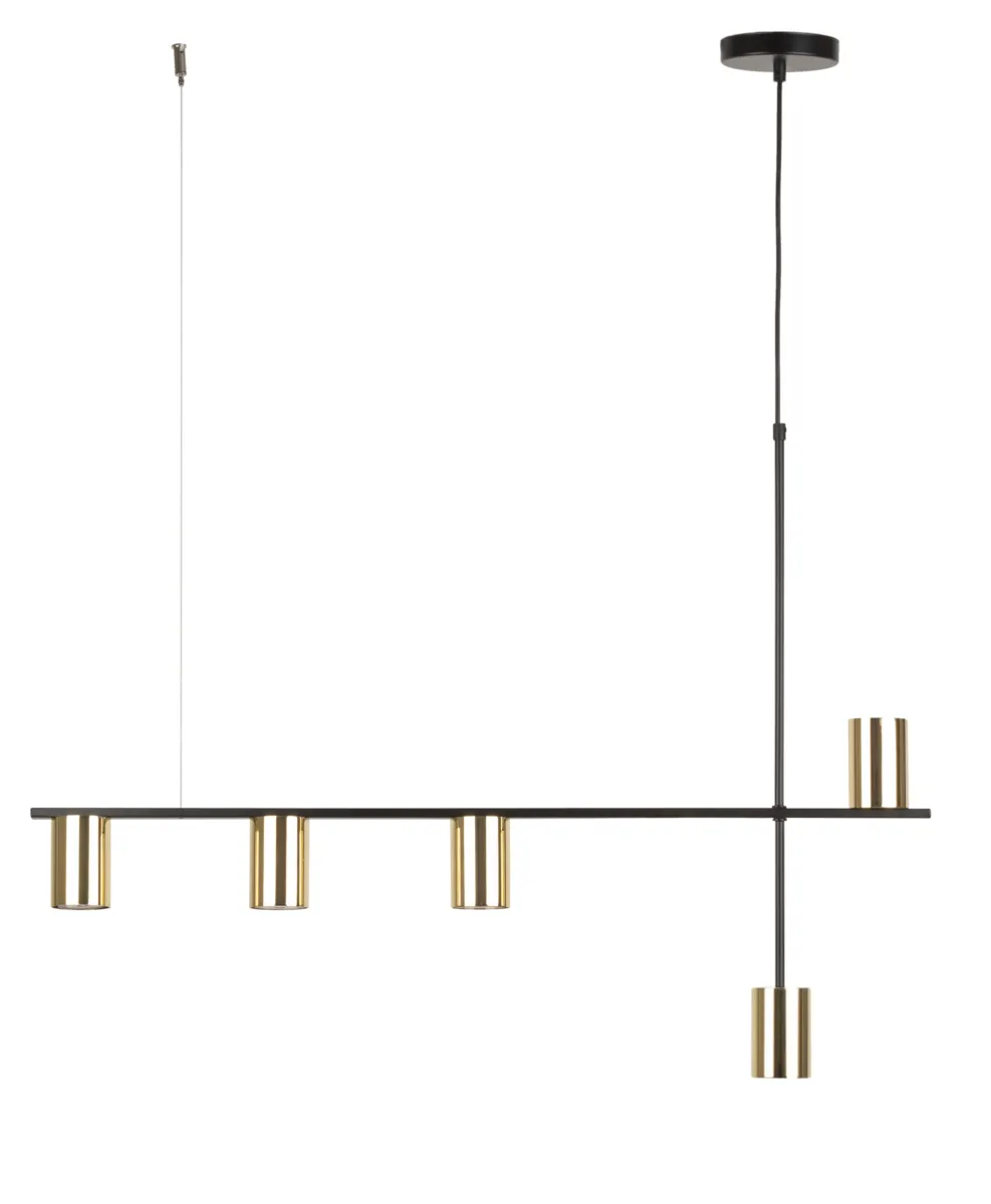 Lampa wisząca VENDO 5 czarna mosiądzowana Lampa wisząca VENDO 5 czarna mosiądzowana