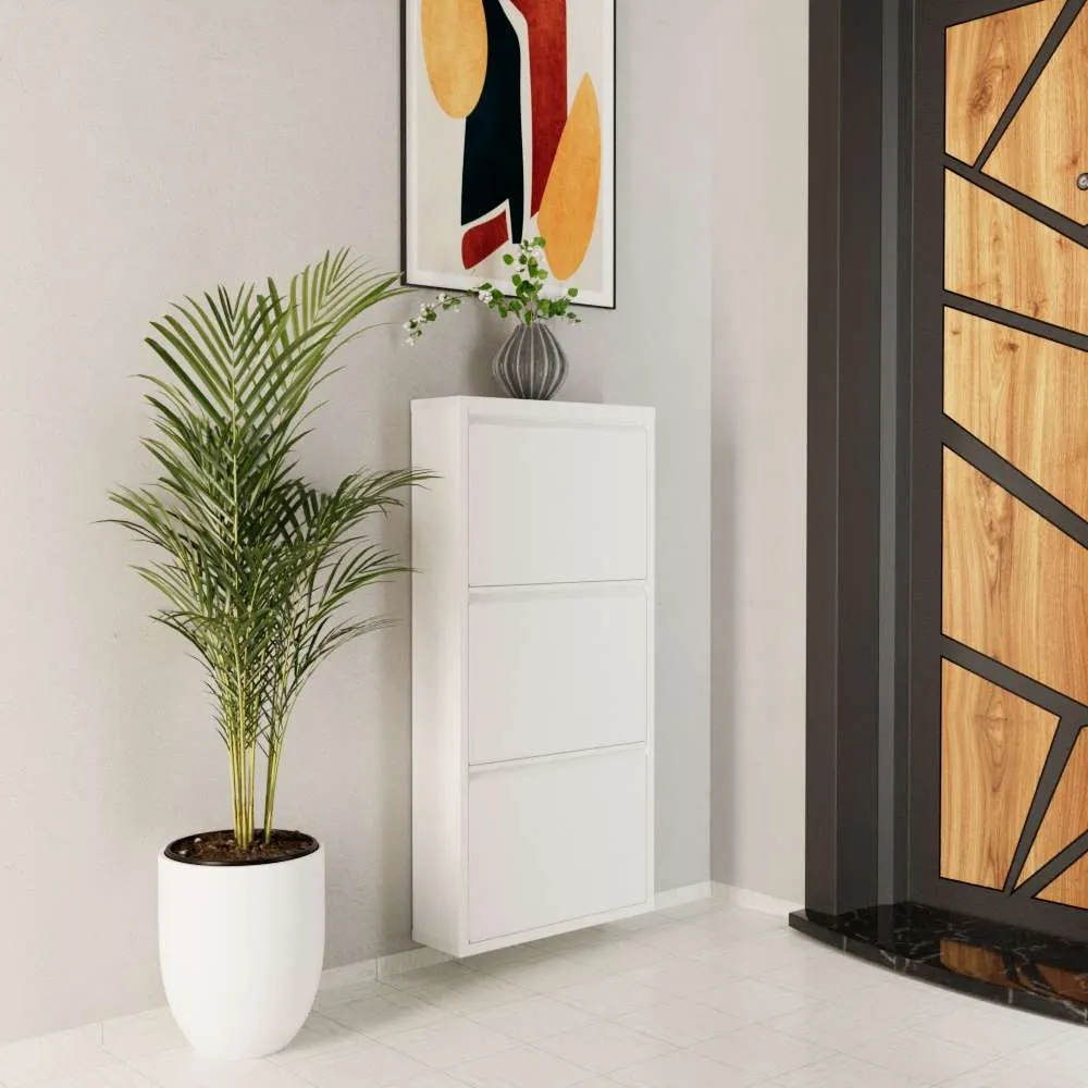 Szafka na buty metalowa 3 PIECE 50x103 cm biała