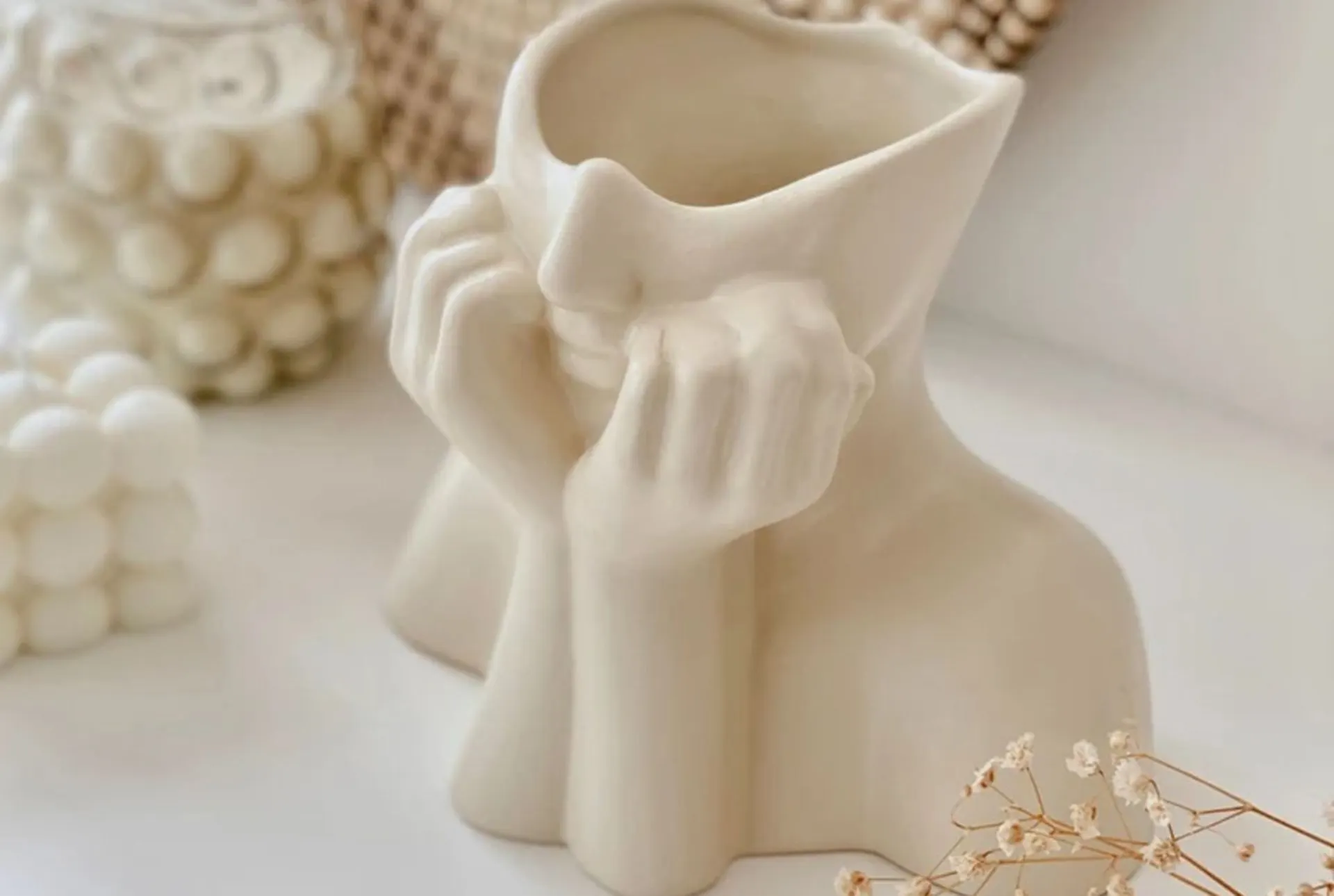 Wazon ceramiczny ISKANDINAV LAYD kremowy - ASI_963DNL1131