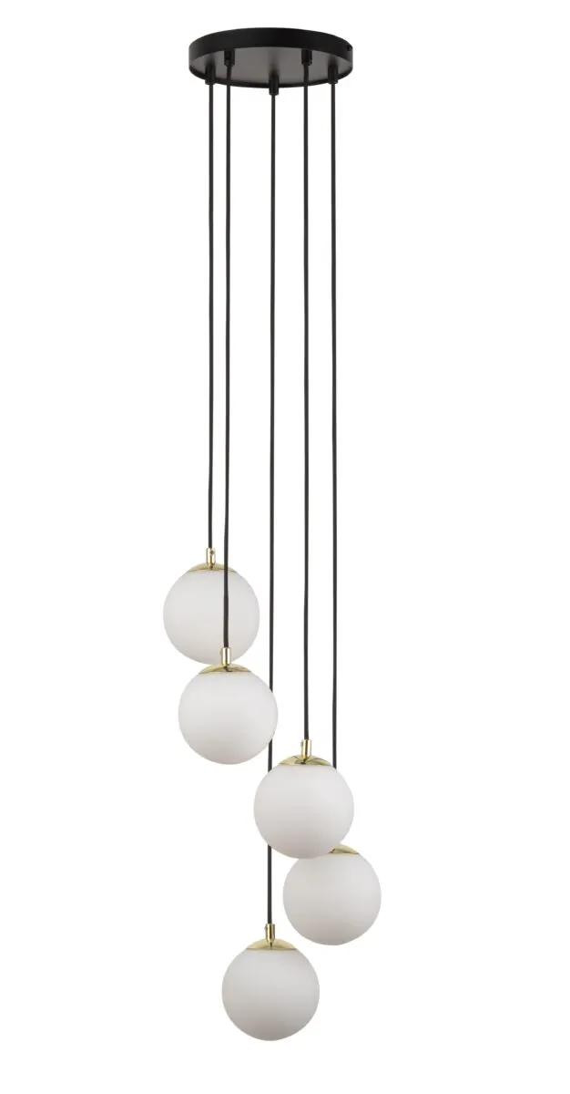 Lampa wisząca PIANO 5 czarno-złota