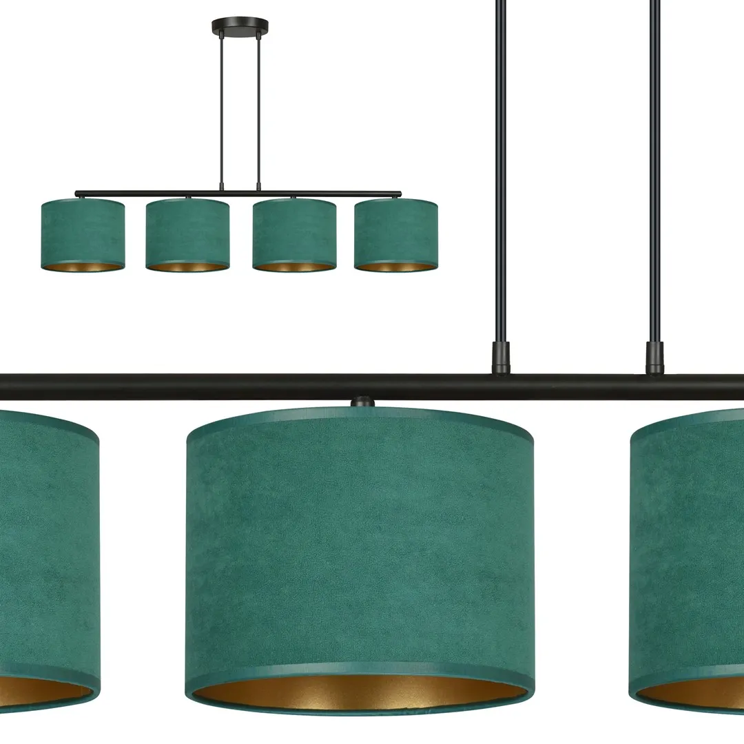 Lampa wisząca HILDE 4 czarny zielony — zdjęcie 2