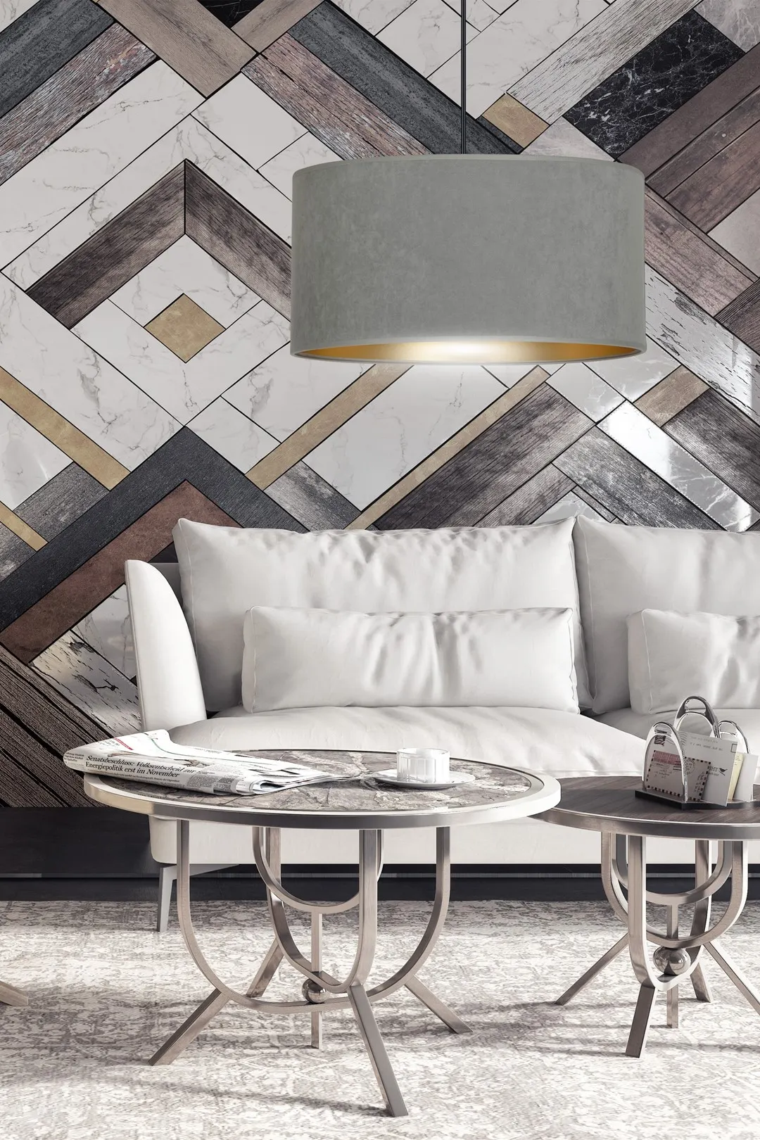 Lampa wisząca HILDE 1 czarny szary — zdjęcie 8